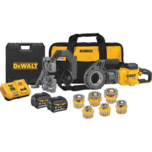 FlexVolt&reg; Max* Cordless Pipe Threader Kit with Dieheads, 30 RPM, 1/2" - 2" Pipe Thread OCP Construction Supplies