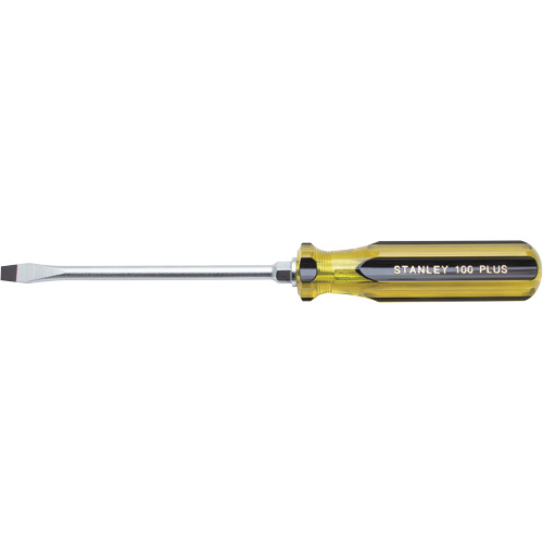 100 PLUS&reg; Standard Slotted Tip Screwdriver, 5/16" Tip, Round, 11" L, Plastic Handle OCP Construction Supplies