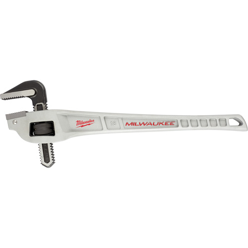 Cl&eacute; &agrave; tuyau coud&eacute;e en aluminium, Cap des m&acirc;choires 2", Longueur 18", Fini Rev&ecirc;tement en poudre, Prise Ergonomique OCP Construction Supplies