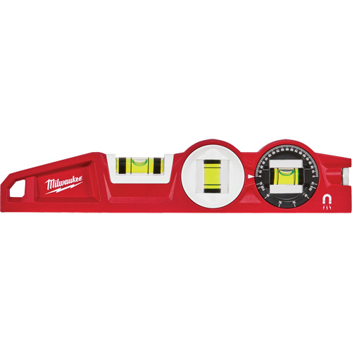 Niveau torpille moul&eacute; sous pression verrouillable avec fiole 360 degr&eacute;s, 10" lo, Aluminium, 3 fioles, Magn&eacute;tique OCP Construction Supplies