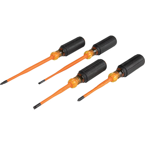 Slim-Tip Insulated Screwdriver Set, 1000 V, 4 Pcs OCP Construction Supplies