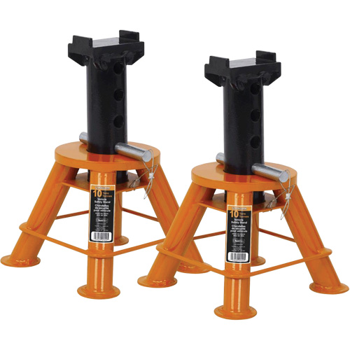 Low Profile Jack Stands, Locking Pin, 10 Tons Capacity, 17-1/3" - 11-1/8" H OCP Construction Supplies