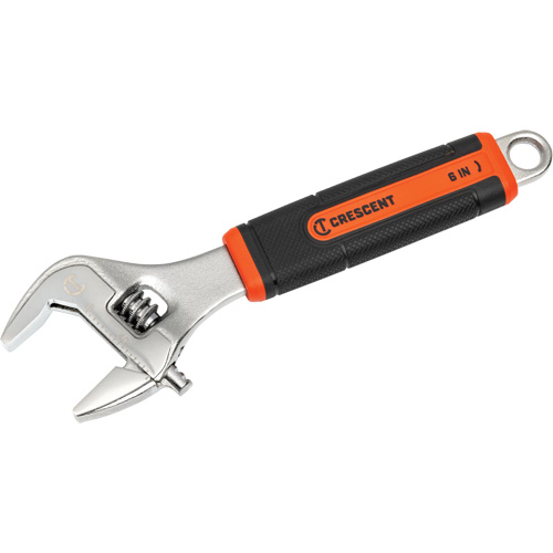 Adjustable Wrench, 6" L, 26 mm/1-4/5" Max Width, Chrome/Polished OCP Construction Supplies