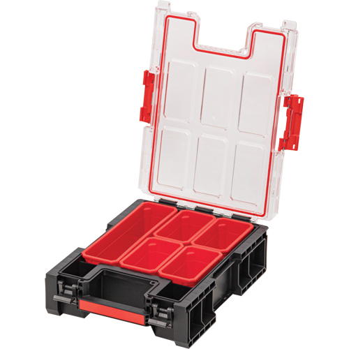 Arx&reg; Medium Tall Organizer with Bins, 10-2/5" x 14-3/10" x 4-1/5", Black OCP Construction Supplies