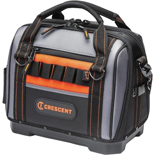 14" Tradesman Closed Top Tool Bag, Polyester, 32 Pockets, Black/Grey OCP Construction Supplies