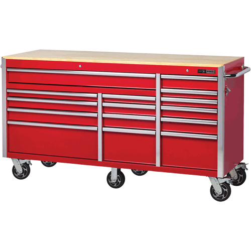 PRC7215 Armoire roulante de s&eacute;rie Pro, 15 tiroirs, 72" la x 24" p x Rouge OCP Construction Supplies