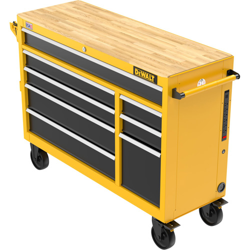 Postes de travail industriel mobile, 8 tiroirs, 52" la x Jaune OCP Construction Supplies