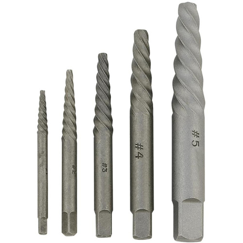JSSE-5S Spiral-Type Screw Extractor Set, Alloy Steel OCP Construction Supplies