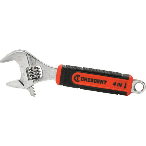 Adjustable Wrench with Quick-Fit Jaw, 4" L, 9/16"/14 mm Max Width, Chrome OCP Construction Supplies