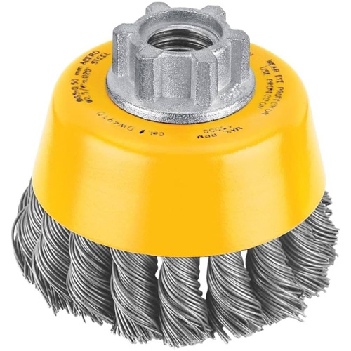Brosse boisseau en fil de carbone torsad&eacute; &agrave; haute performance, 3" dia. x 5/8"-11 arbre OCP Construction Supplies