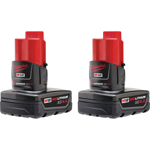 M12 REDLITHIUM XC4.0 Batteries, Lithium-Ion, 12 V, 4 Ah OCP Construction Supplies