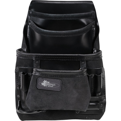 Phantom Collection Heavy-Duty Nail & Tool Bag, Leather, 10 Pockets, Black OCP Construction Supplies