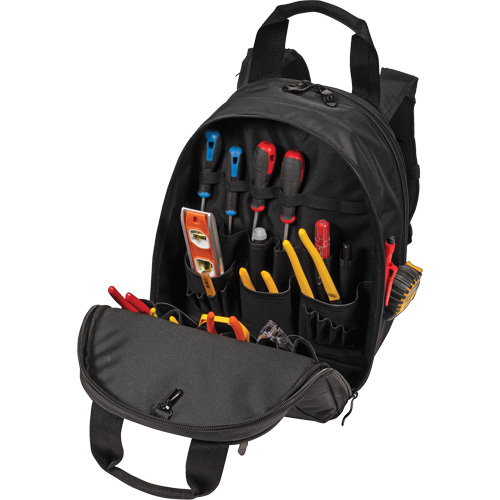 Phantom Collection 36-Pocket Tool Backpack, 11" L x 14-1/2" W, Black, Ballistic/Polyester OCP Construction Supplies