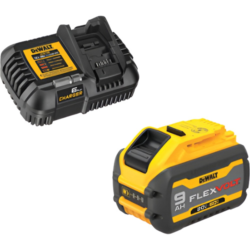 Ensemble de bloc-pile et chargeur MAX FLEXVOLT, Lithium-ion, 20 V/60 V, 9 Ah OCP Construction Supplies