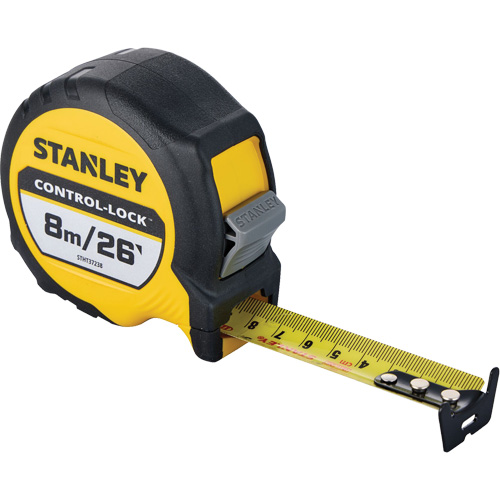 CONTROL-LOCK Tape Measure, 25 mm x 26'/8 m, Imperial & Metric Graduations OCP Construction Supplies
