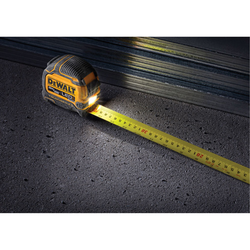 TOUGHSERIES Lighted Tape Measure, 26'/8 m, Imperial & Metric Graduations OCP Construction Supplies