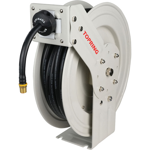 D&eacute;vidoir de tuyau &agrave; rappel automatique &agrave; bras simple de type L MAXREEL avec tuyau en caoutchouc, Air, 3/8" x 50', Tuyau simple, 250 PSI OCP Construction Supplies