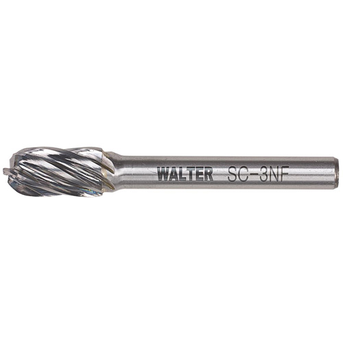 Double Cut Cylindrical Round Nose Carbide Burr, 1/2" Dia., 1" Depth of Cut OCP Construction Supplies