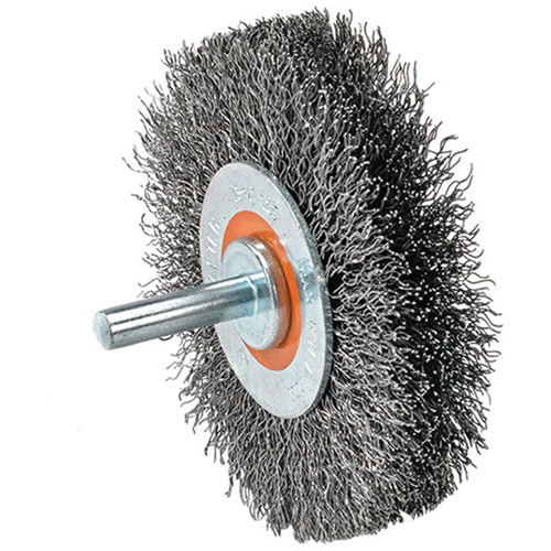 Mounted Crimped Wire Wheel, 1-3/8" Dia., 0.008" Fill OCP Construction Supplies
