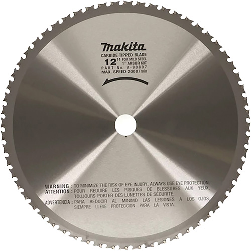 Lame de tronçonneuse pour scies &agrave; tronçonner portatives, 12", 60 dents, Pour M&eacute;tal OCP Construction Supplies
