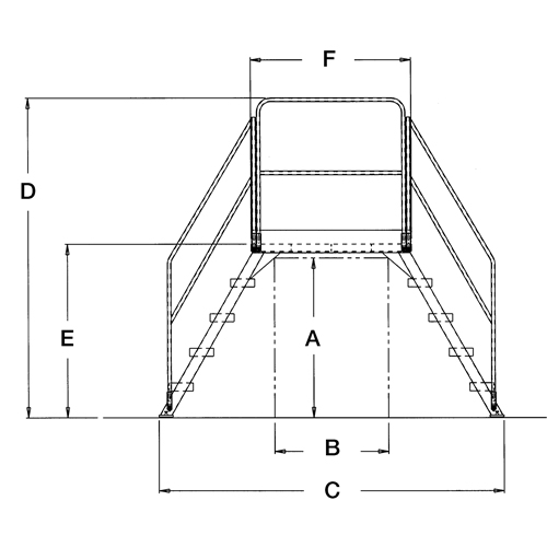 Crossover Ladder, 104" Overall Span, 60" H x 36" D, 24" Step Width OCP Construction Supplies