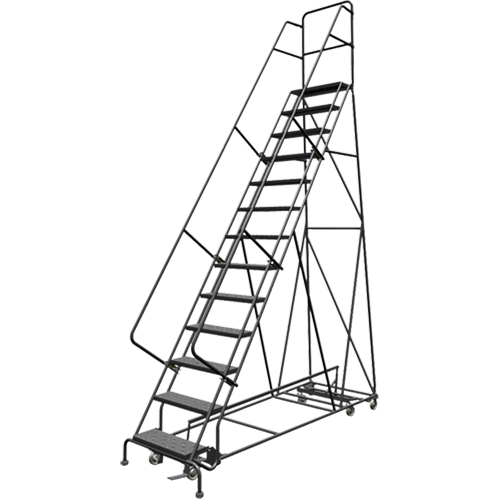All Directional Rolling Ladder, 13 Steps, 24" Step Width, 130" Platform Height, Steel OCP Construction Supplies