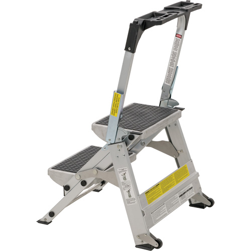 &eacute;chelle escabeau avec roues pivotantes, 2 marches, 23" x 21" x Hauteur 34,50" OCP Construction Supplies