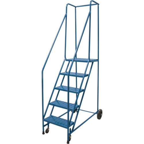 Escabeau roulant, 5 marches, Largeur de la marche 18", Hauteur de la plateforme 46", Acier OCP Construction Supplies