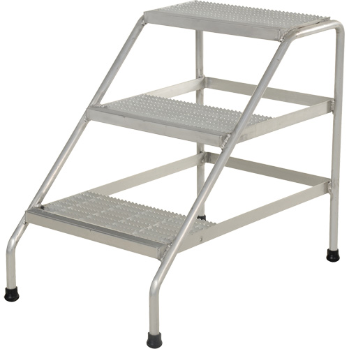 Aluminum Step Stand, 3 Step(s), 22-13/16" W x 34-9/16" L x 30" H, 500 lbs. Capacity OCP Construction Supplies