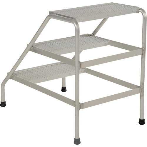 Aluminum Step Stand, 3 Step(s), 22-13/16" W x 34-9/16" L x 30" H, 500 lbs. Capacity OCP Construction Supplies
