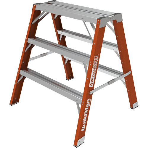 Escabeau chevalet &eacute;tabli Buildman, 3' ha x 34,75" la x 33,25" pr, Capacit&eacute; de 300 lb, Fibre de verre OCP Construction Supplies