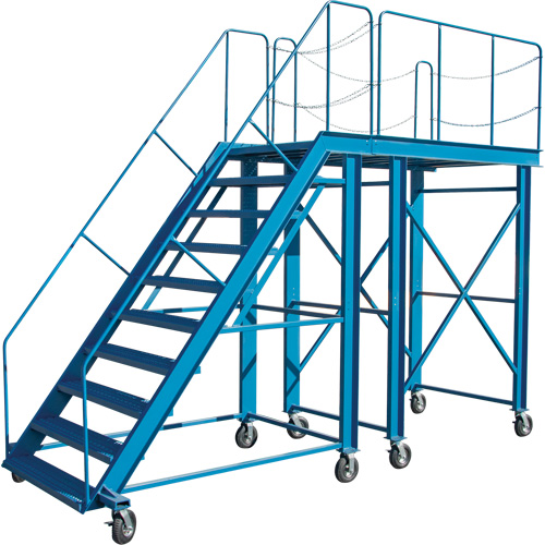 Snow Ladder, Steel, 10 Steps, 99" H, 85-1/2" D, 48" Step, Serrated OCP Construction Supplies