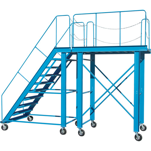 Snow Ladder, Steel, 10 Steps, 99" H, 85-1/2" D, 48" Step, Serrated OCP Construction Supplies