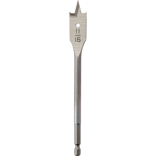Flat Boring Bit, 11/16" Diameter, 1/4" Hex Shank, 6-1/8" Length OCP Construction Supplies