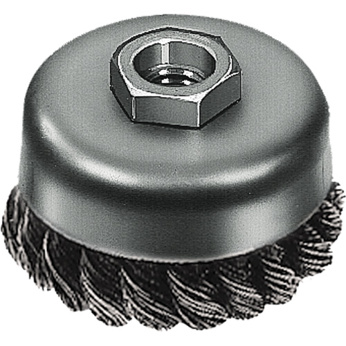 Brosse boisseau &agrave; fil nou&eacute;, 3" dia. x 5/8"-11 arbre OCP Construction Supplies