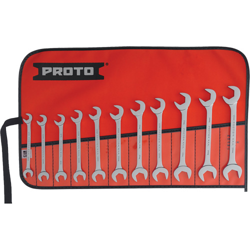 11-Piece Angled Open-End Wrench Set, Polished OCP Construction Supplies