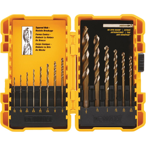 Pilot Point&reg; Drill Bit Set, 14 Pieces, High Speed Steel OCP Construction Supplies