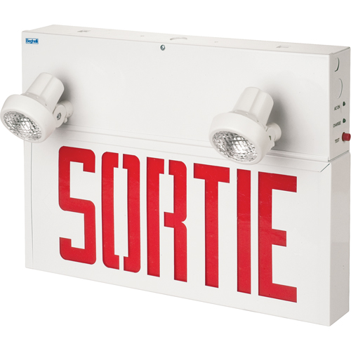 Enseignes/lampes combin&eacute;es Stella - Sortie, DEL, &agrave; raccordement fixe, 17-1/2" lo x 12-1/2" la, Français OCP Construction Supplies