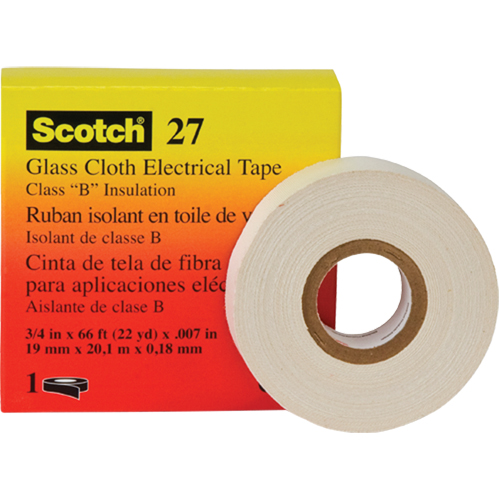 Rubans isolants en toile de verre 27 Scotch, 19 mm (3/4") la x 20 m (66') lo OCP Construction Supplies