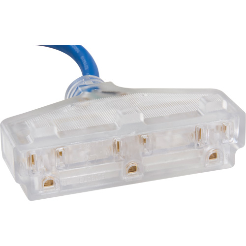 TPE-Rubber Extension Cord with Light Indicator, All-Weather, SJEOW, 14/3 AWG, 15 A, 3 Outlet(s), 25' OCP Construction Supplies