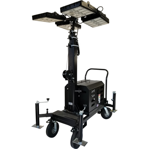 Beacon LED Four-Light Tower, Diesel/Electric, 800 Watts, 120000 Lumens, 17' High OCP Construction Supplies
