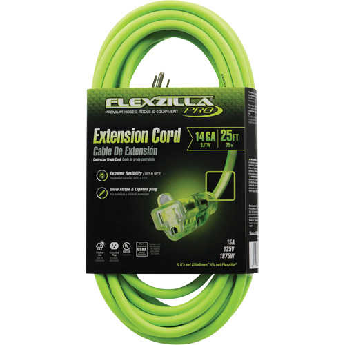Cordon rallonge industriel Flexzilla Pro, Toutes saisons, SJTW, AWG 14/3, 15 A, 25' OCP Construction Supplies