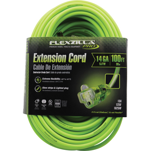 Cordon rallonge industriel Flexzilla Pro, Toutes saisons, SJTW, AWG 14/3, 15 A, 100' OCP Construction Supplies