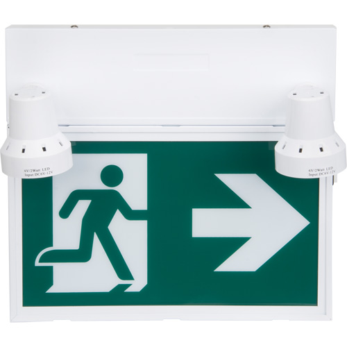 Enseigne d'homme qui court avec &eacute;clairage de s&eacute;curit&eacute;, DEL, &agrave; piles/&agrave; raccordement fixe, 12-1/10" lo x 11" la, Pictogramme OCP Construction Supplies