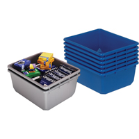 Bacs empilables en crois&eacute;, 11" la x 17,25" p x 12" h, Bleu OCP Construction Supplies