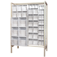Syst&egrave;me de stockage &agrave; glissi&egrave;re &agrave; bacs basculants autonome, 51-1/4" la x 26" p x 77" h, 101 tiroirs OCP Construction Supplies