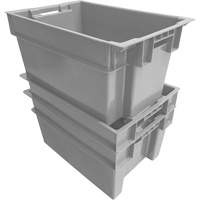 Stack & Nest Container, 16" W x 12" H x 24" D, Grey OCP Construction Supplies