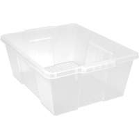 Contenant avec loquets en plastique,  la x 21" p x 7,75" h, Transparent OCP Construction Supplies