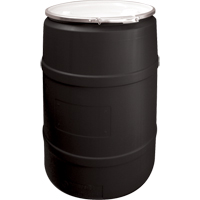 Polyethylene Drums, 55 US gal (45 imp. gal.), Open Top, Black OCP Construction Supplies
