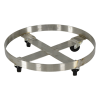 Drum Dollies, Stainless Steel, 800 lbs. Capacity, 23-1/4" Diameter, Rubber Casters OCP Construction Supplies